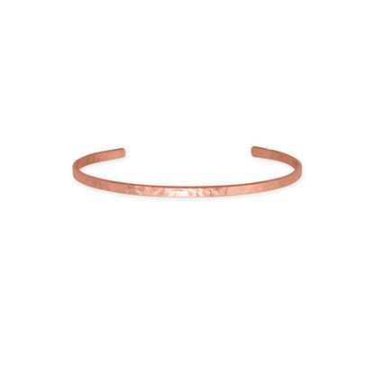 3.2mm Hammered Solid Copper Cuff Bracelet