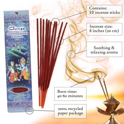 Incense Sticks Ganga - Cinnamon, Lavender, and Jasmine