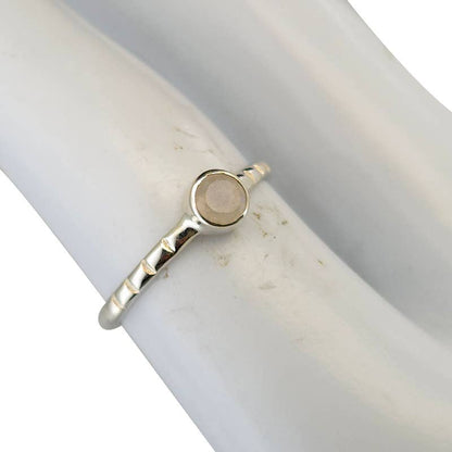 Faceted Moonstone Sterling Silver Ring: 7