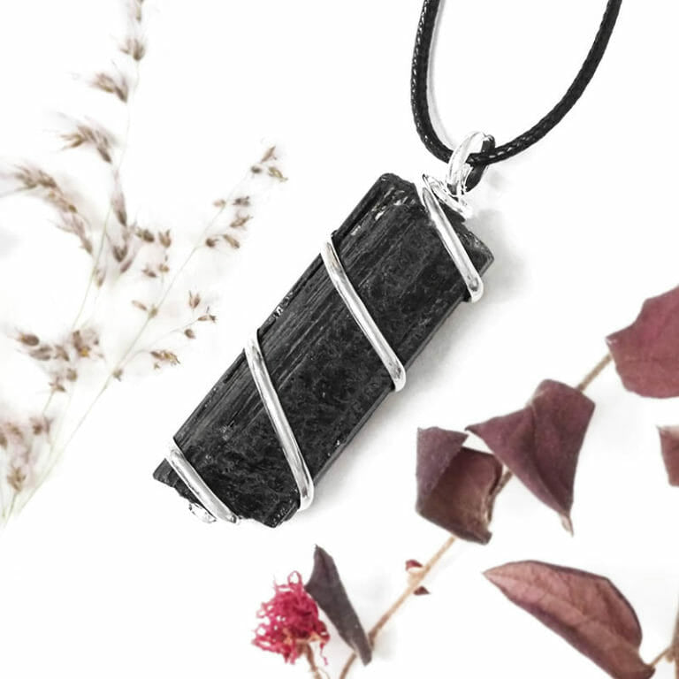 Black Tourmaline Spiral Necklace