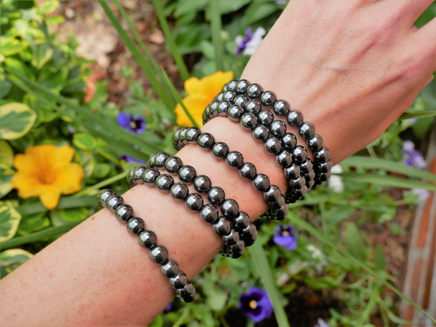 Hematite Beaded Bracelets 8mm