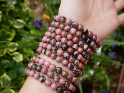 Rhodonite Beaded Bracelets 8mm