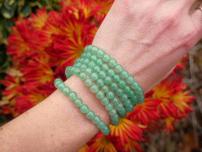 Green Aventurine Beaded Bracelets 6mm