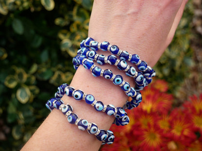 Evil Eye Beaded Bracelet 8mm