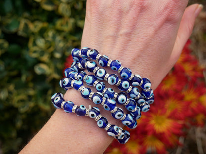 Evil Eye Beaded Bracelet 8mm