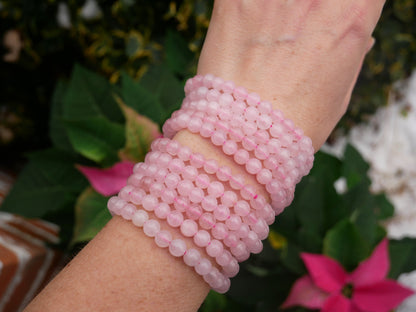 Rose Quartz Beaded Bracelet 6mm