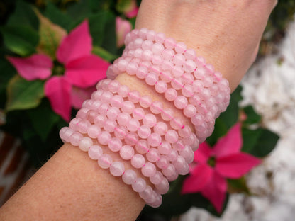 Rose Quartz Beaded Bracelet 6mm