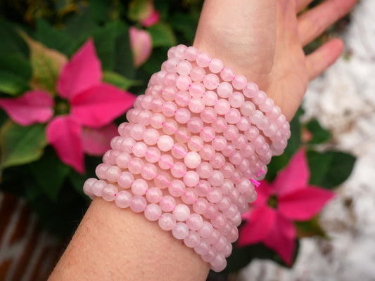 Rose Quartz Beaded Bracelet 6mm