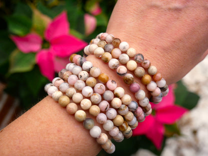 Pink Opal Beaded Bracelets 6mm