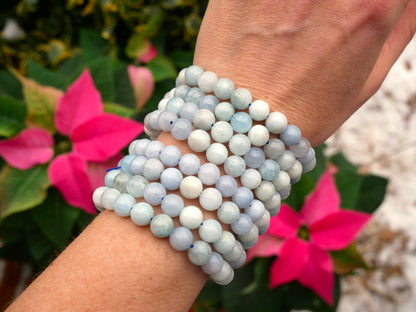 Aquamarine Beaded Bracelet 8mm