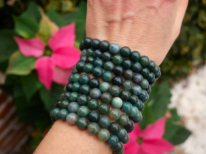 Moss Agate Beaded Bracelets 8mm