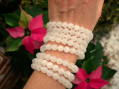 Selenite Beaded Bracelet 8mm