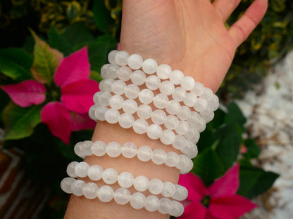 Selenite Beaded Bracelet 8mm