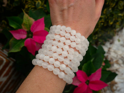 Selenite Beaded Bracelet 8mm