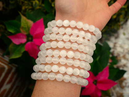 Selenite Beaded Bracelet 8mm