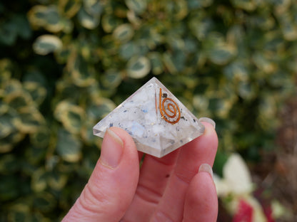 Rainbow Moonstone Orgonite Pyramids