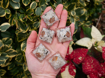 Rainbow Moonstone Orgonite Pyramids