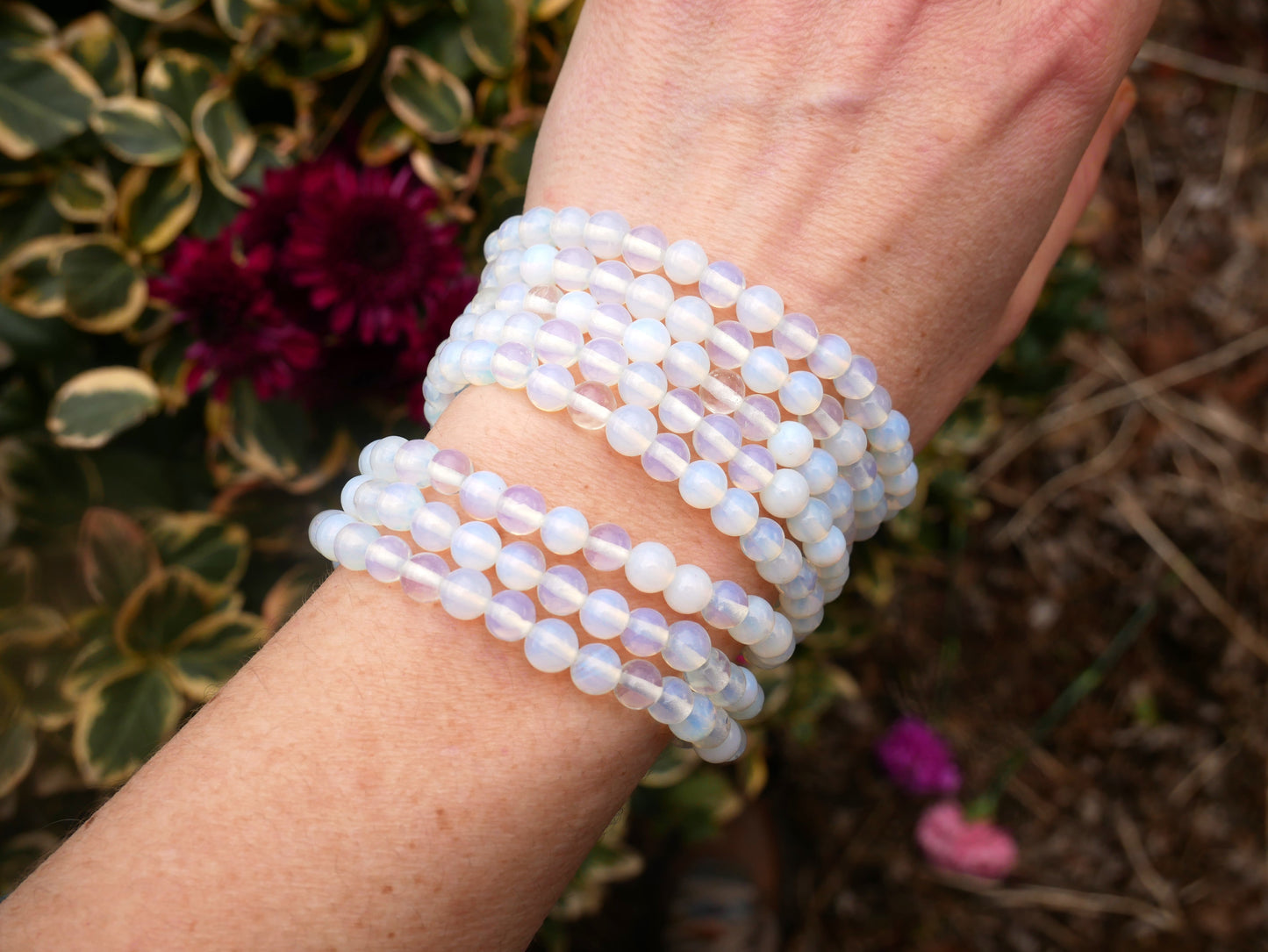 Opalite Beaded Bracelet 6mm