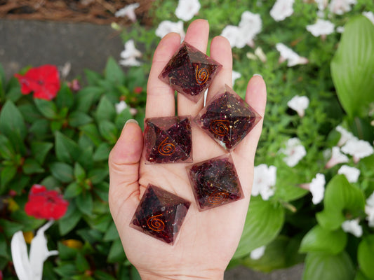 Garnet Orgonite Pyramids