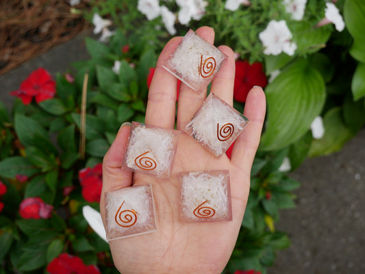 Selenite Orgonite Pyramids