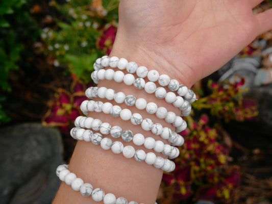 Howlite Beaded Bracelets 6mm