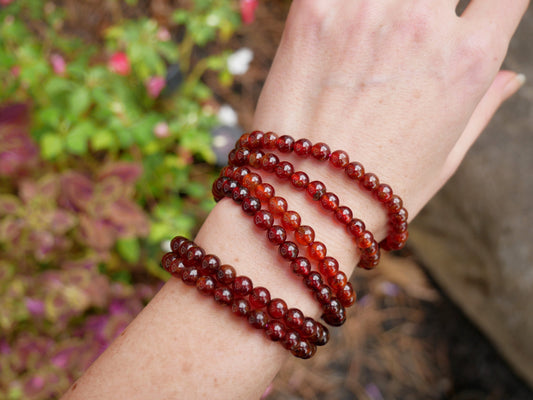 Garnet Beaded Bracelets 6mm