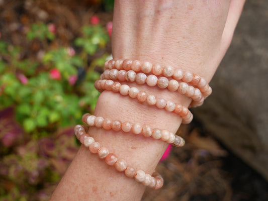 Moonstone Beaded Bracelet 6mm