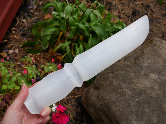 Selenite Large Knife