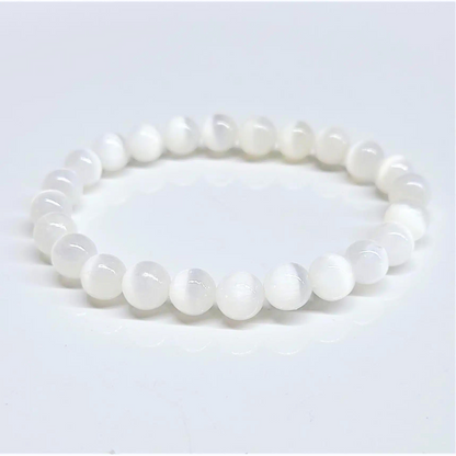 Selenite Beaded Bracelet 8mm