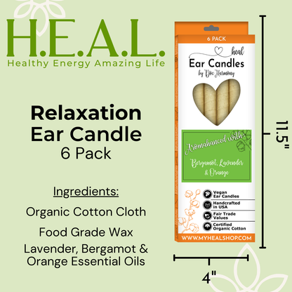 Lavender, Bergamot & Orange Ear Candles by Doc Harmony: 2-Pack