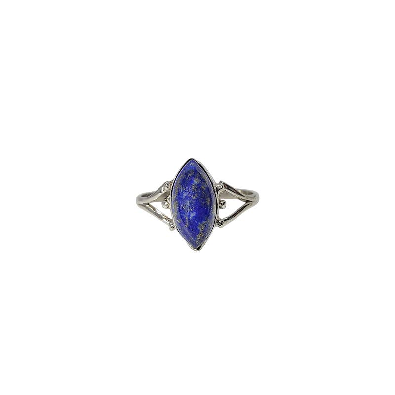 Lapis Stone Sterling Silver Ring: 6