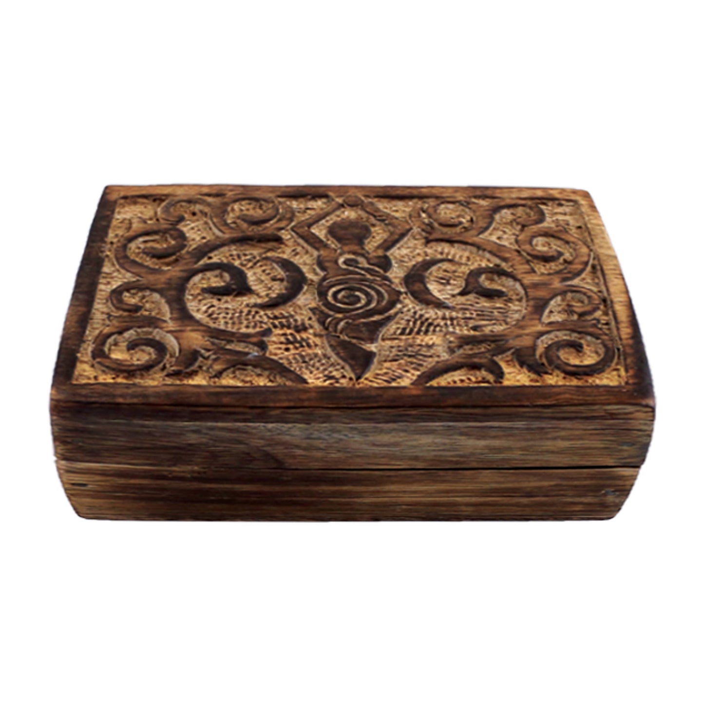 Carved Wooden Jewelry Box - Earth Goddess