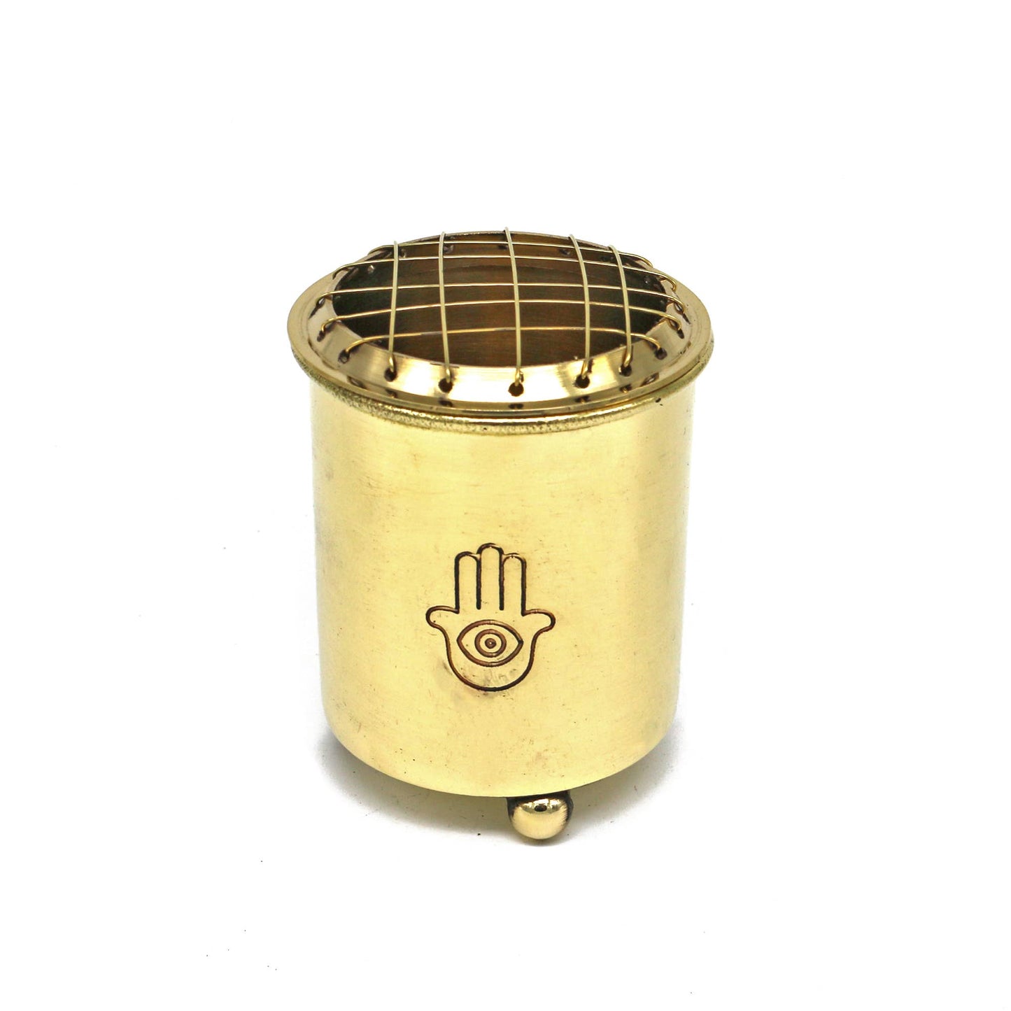 Brass Incense Burner: Hamsa Hand