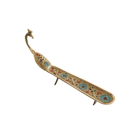 Brass Incense Burner - Peacock