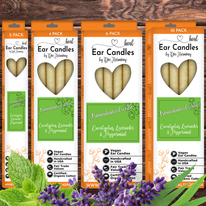 Eucalyptus, Lavender & Peppermint Ear Candles by Doc Harmony: 2-Pack