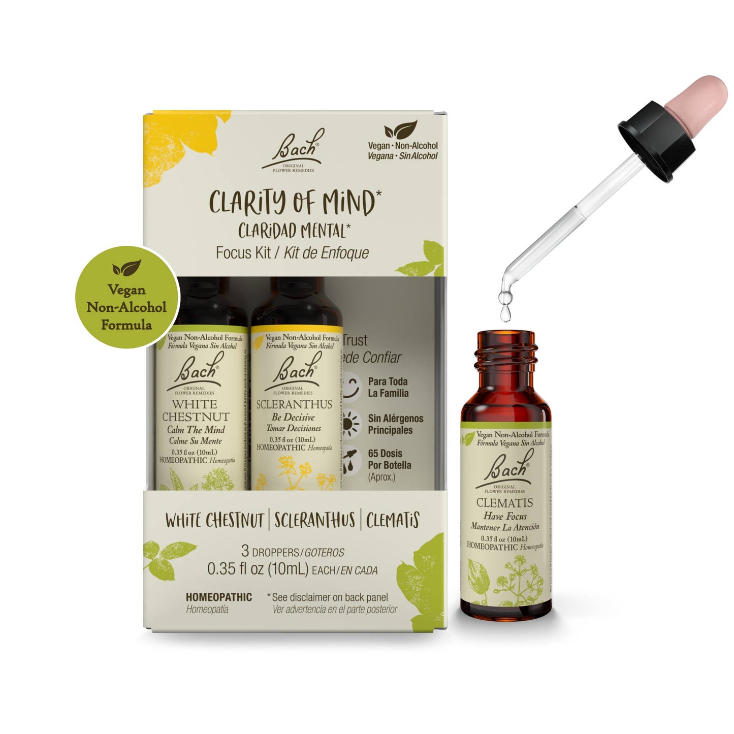 Bach Original Flower Remedies, Clarity Of Mind Trio Kit