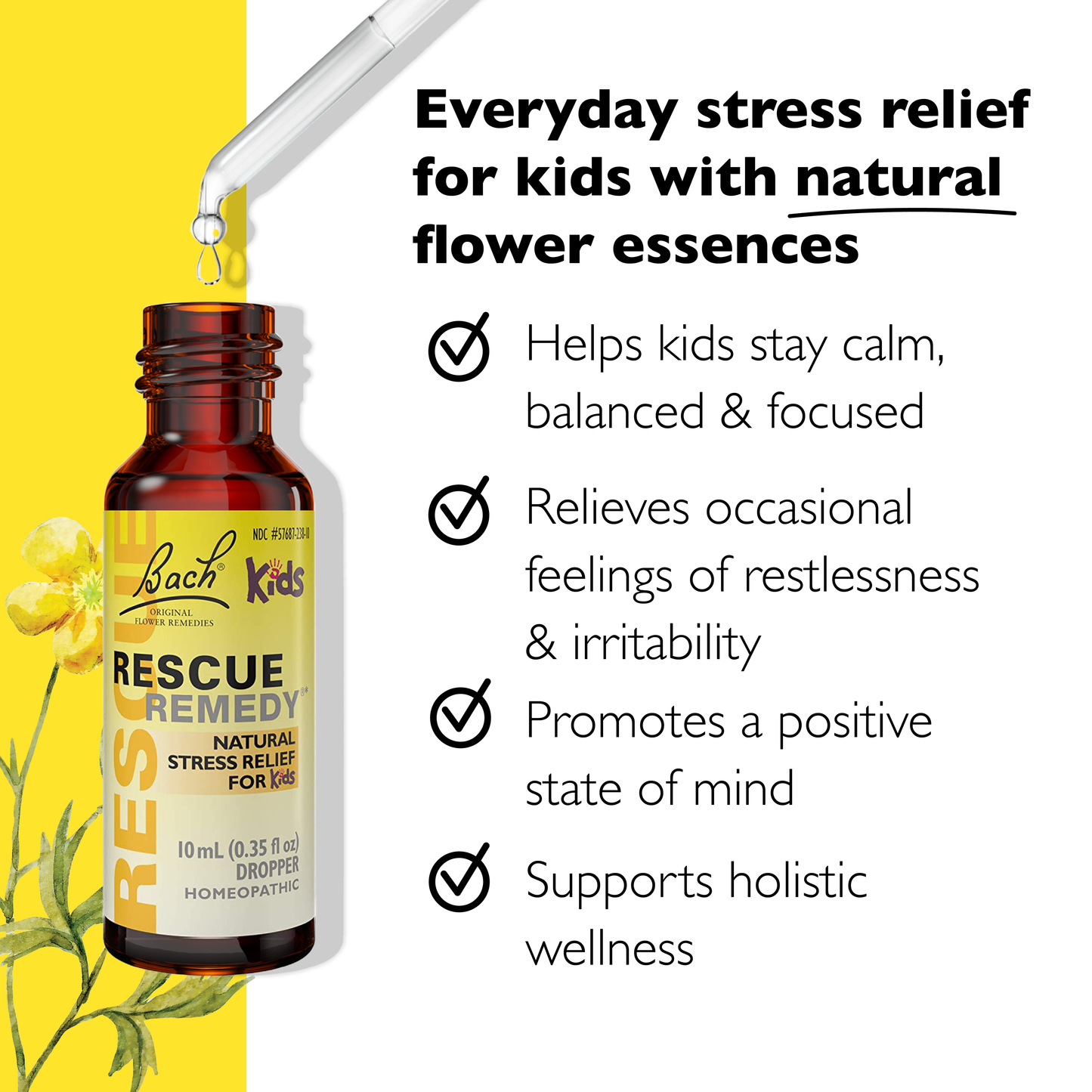 Bach Rescue Remedy KIDS Natural Stress Relief Dropper 10mL
