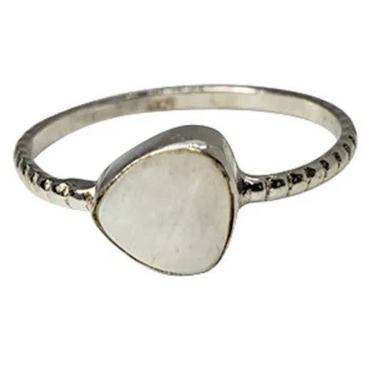 Moonstone Sterling Silver Ring (R-MS-4813-R): 8