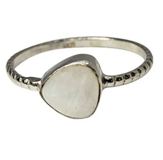 Moonstone Sterling Silver Ring (R-MS-4813-R): 8