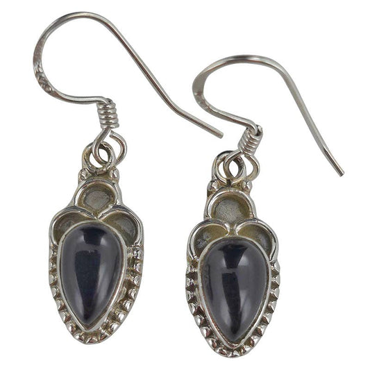 Black Onyx Sterling Silver Dangle Earrings