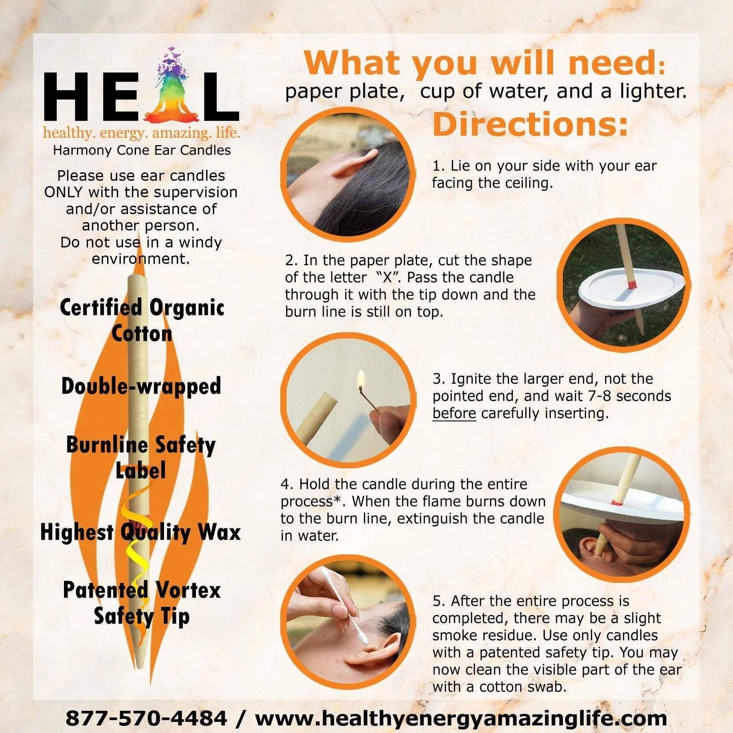 Lavender, Bergamot & Orange Ear Candles by Doc Harmony: 2-Pack