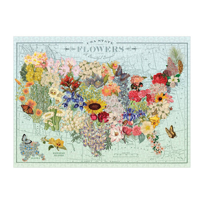 Wendy Gold USA State Flowers 1000 Piece Puzzle by Galison