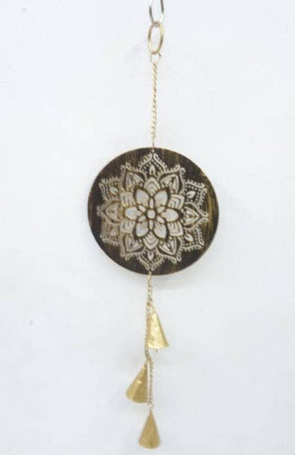 Floral Mandala Wind Chime: Black & Gold