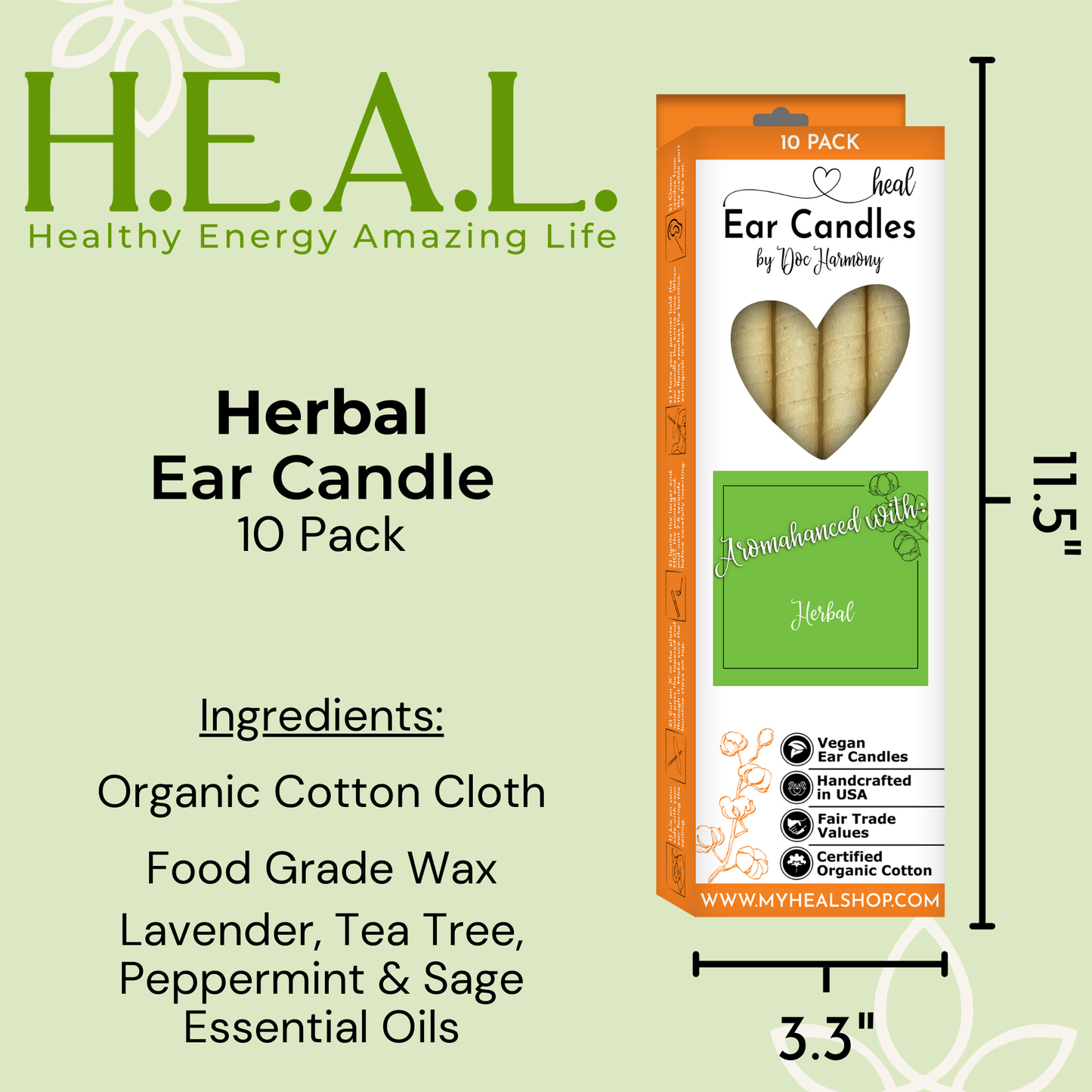 Herbal Ear Candles by Doc Harmony: 2-Pack
