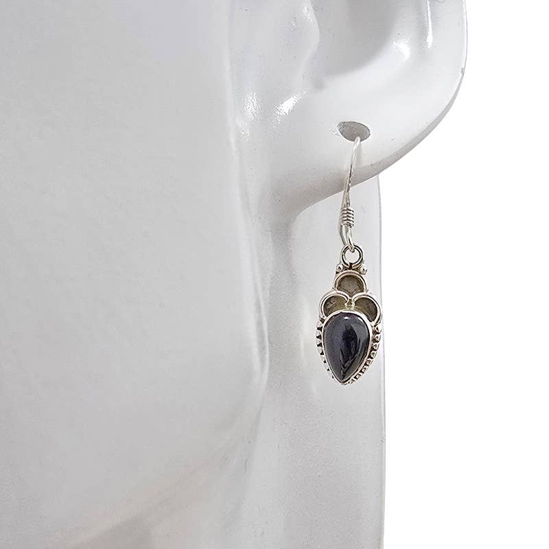 Black Onyx Sterling Silver Dangle Earrings