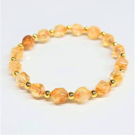 Citrine Faceted Beaded Bracelets 8mm