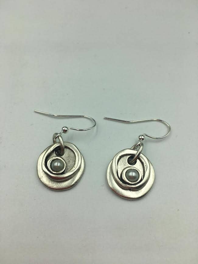 Cosmic tiny stone Circle Earrings: Black