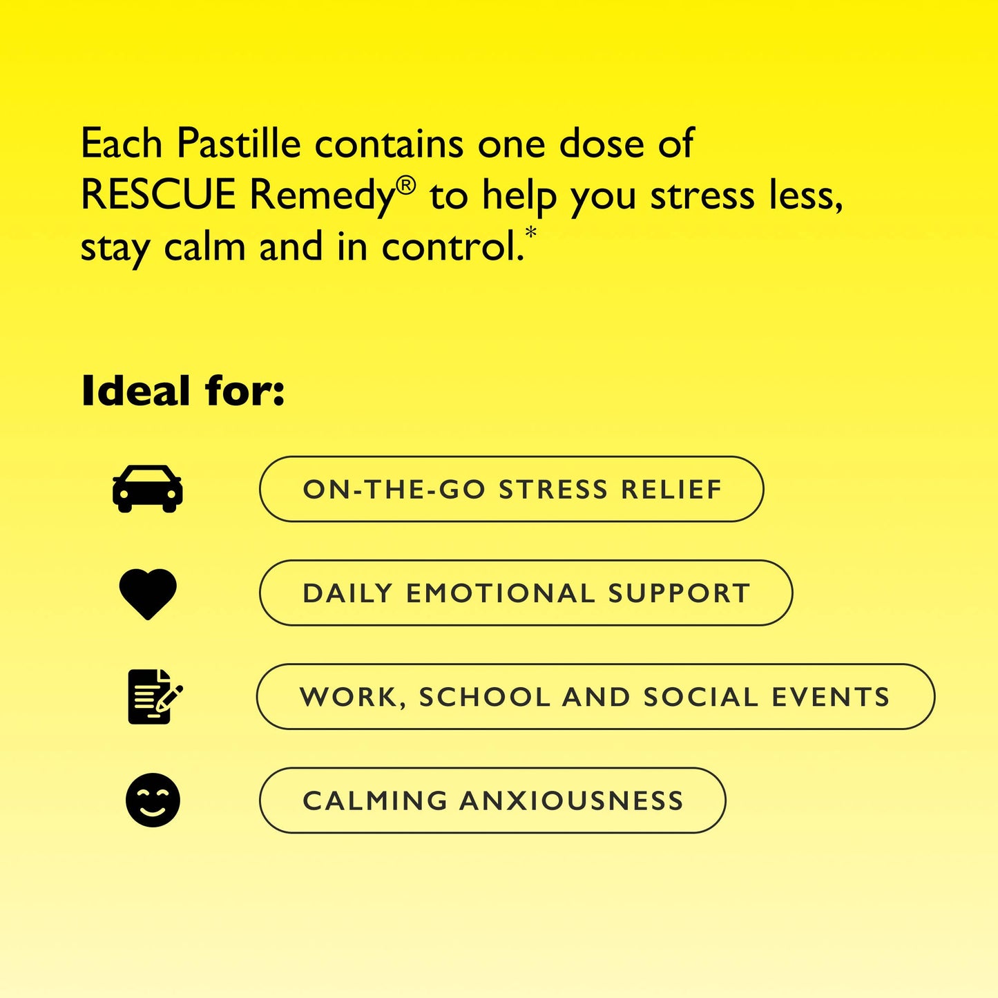 RESCUE Bach PASTILLES, Mixed Berry Flavor, Stress Relief