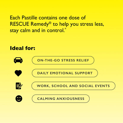 RESCUE Bach PASTILLES, Mixed Berry Flavor, Stress Relief