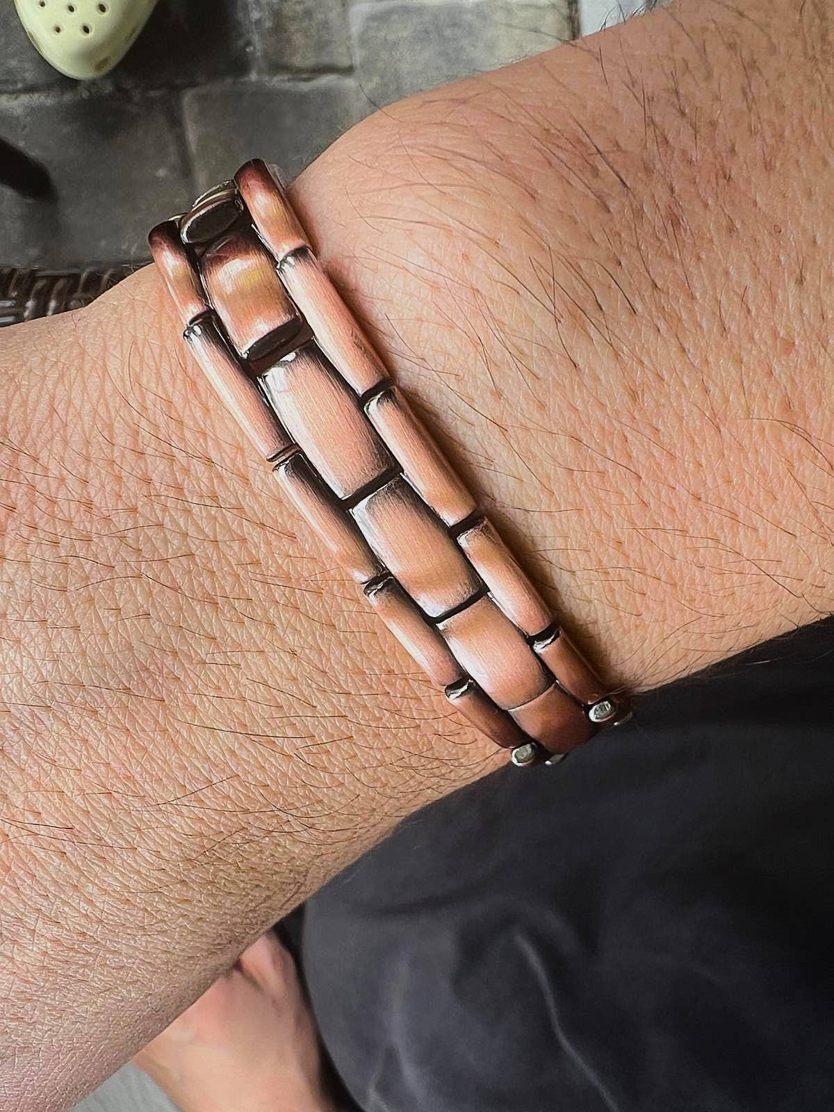Link Copper Adjustable Magnetic men style Bracelet